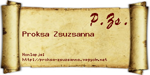 Proksa Zsuzsanna névjegykártya
